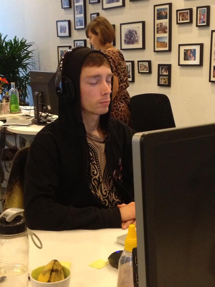 Me working on omvana.